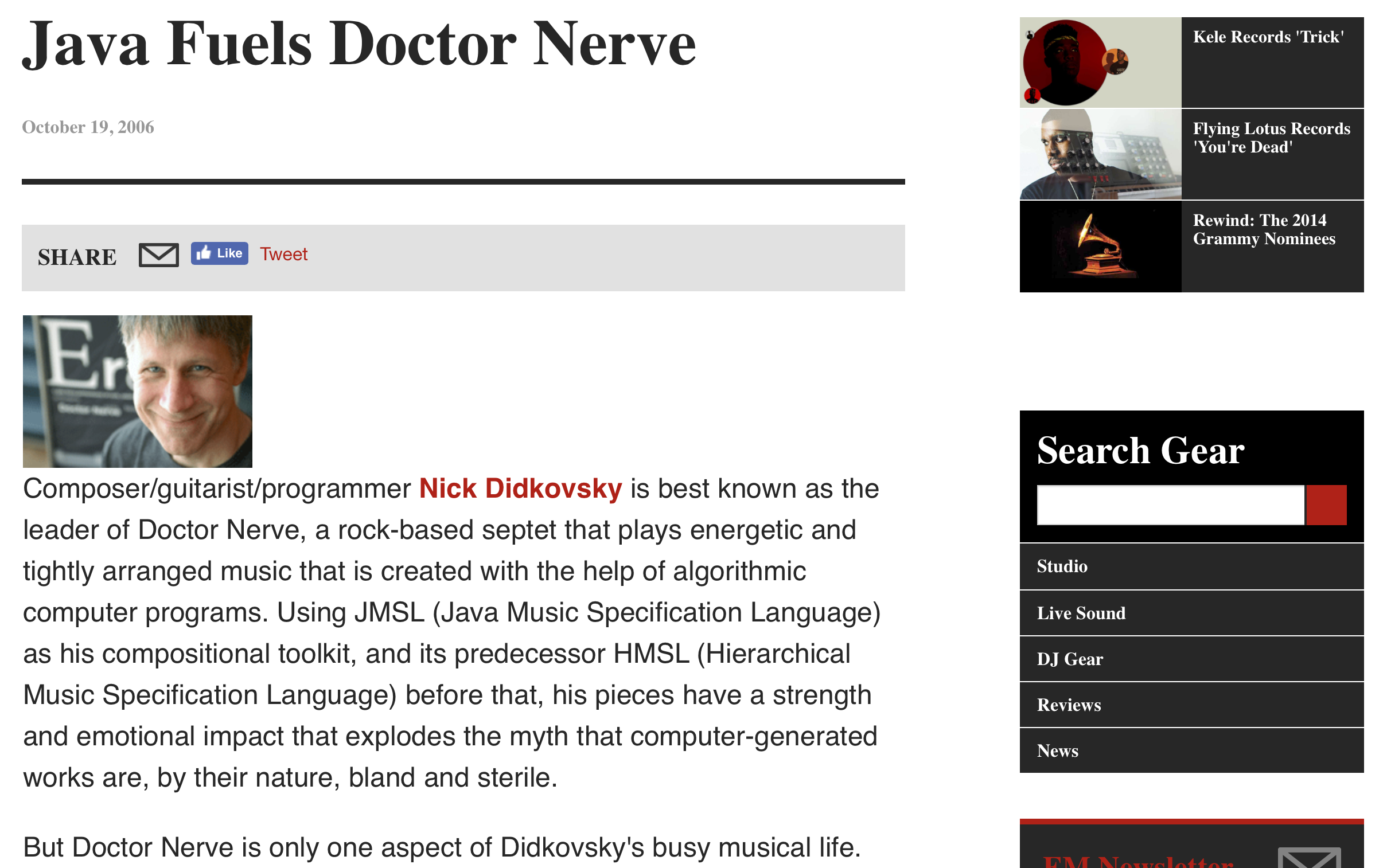 EMusician: Java Fuels Doctor Nerve screenshot