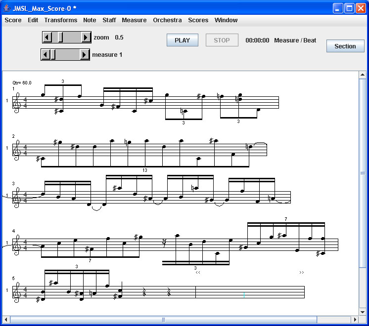 Max melody transcribed by JMSL