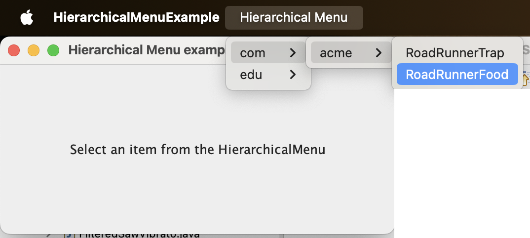 JMSL hierarchical menus