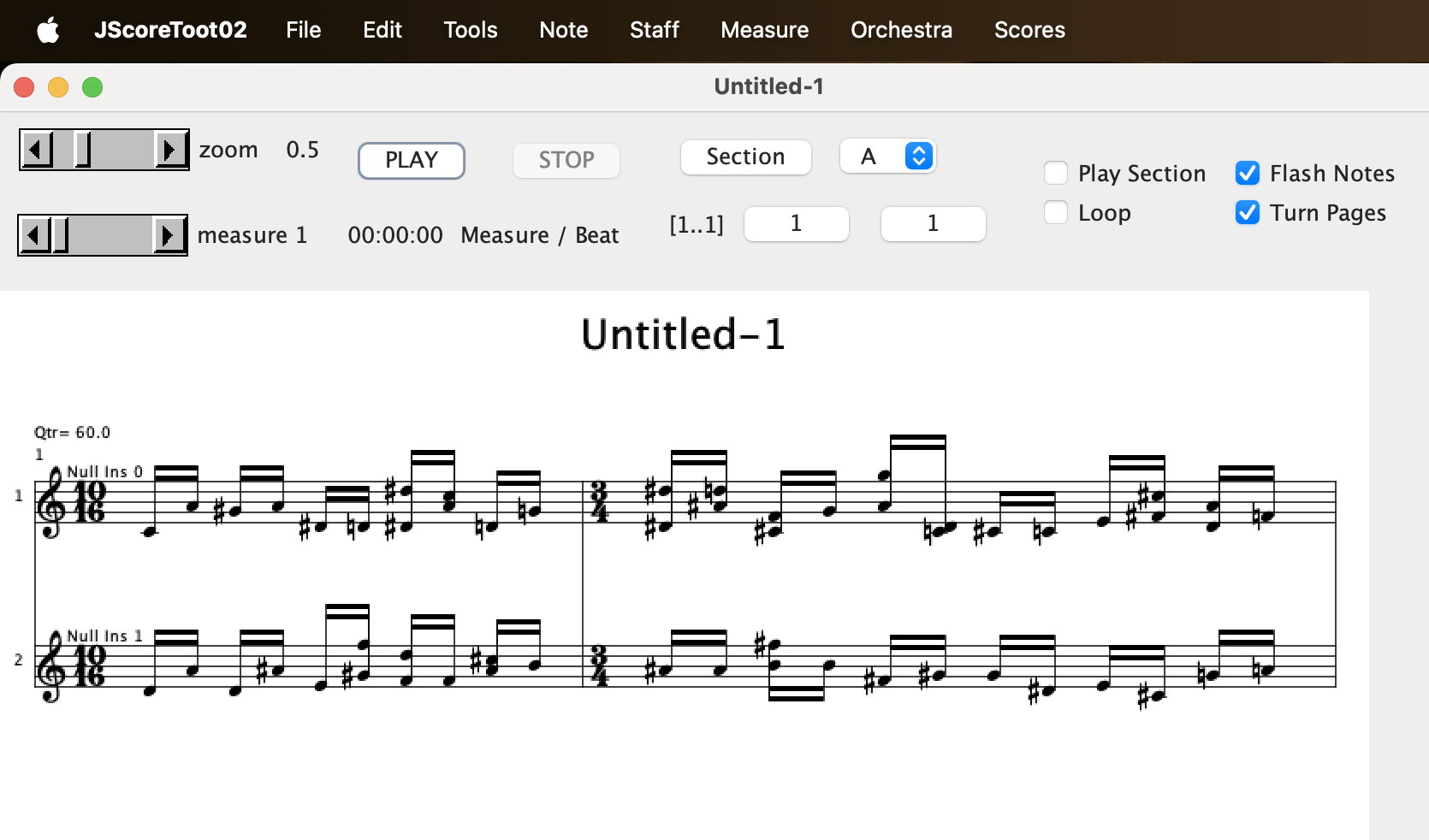 JMSL Score with notes algorithmically added